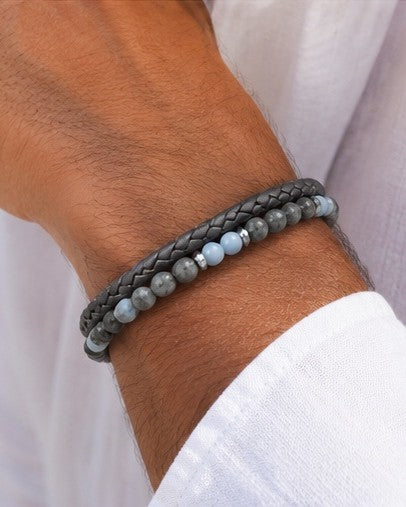 Thasos Leather Double Strand Bracelet secondary product image