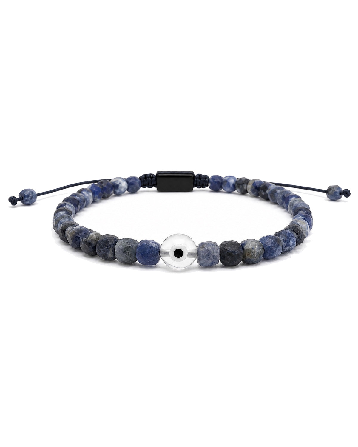 MEN'S BRACELET WITH LARVIKITE AND EVIL EYE CHARM