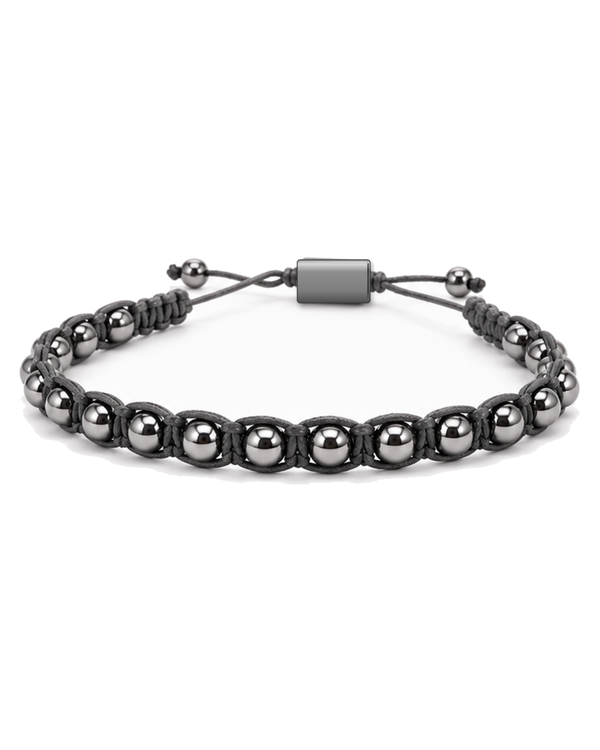 men's bracelet with hematite bead in braided cord