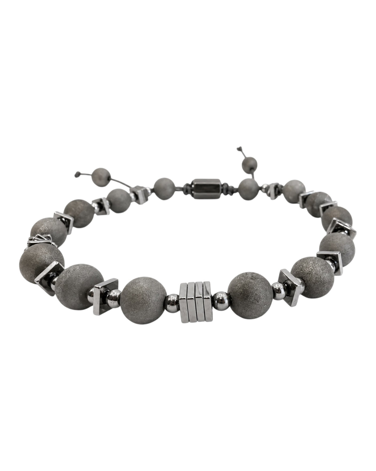 men's bracelet with druzy agate and hematite