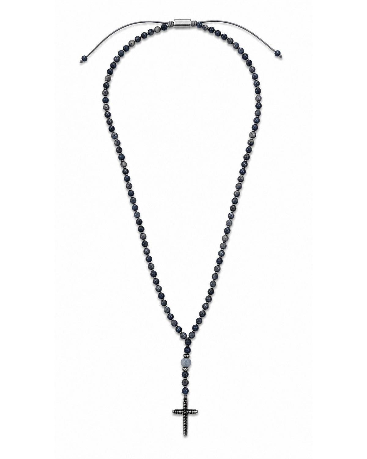 men's rosary with light blue coral