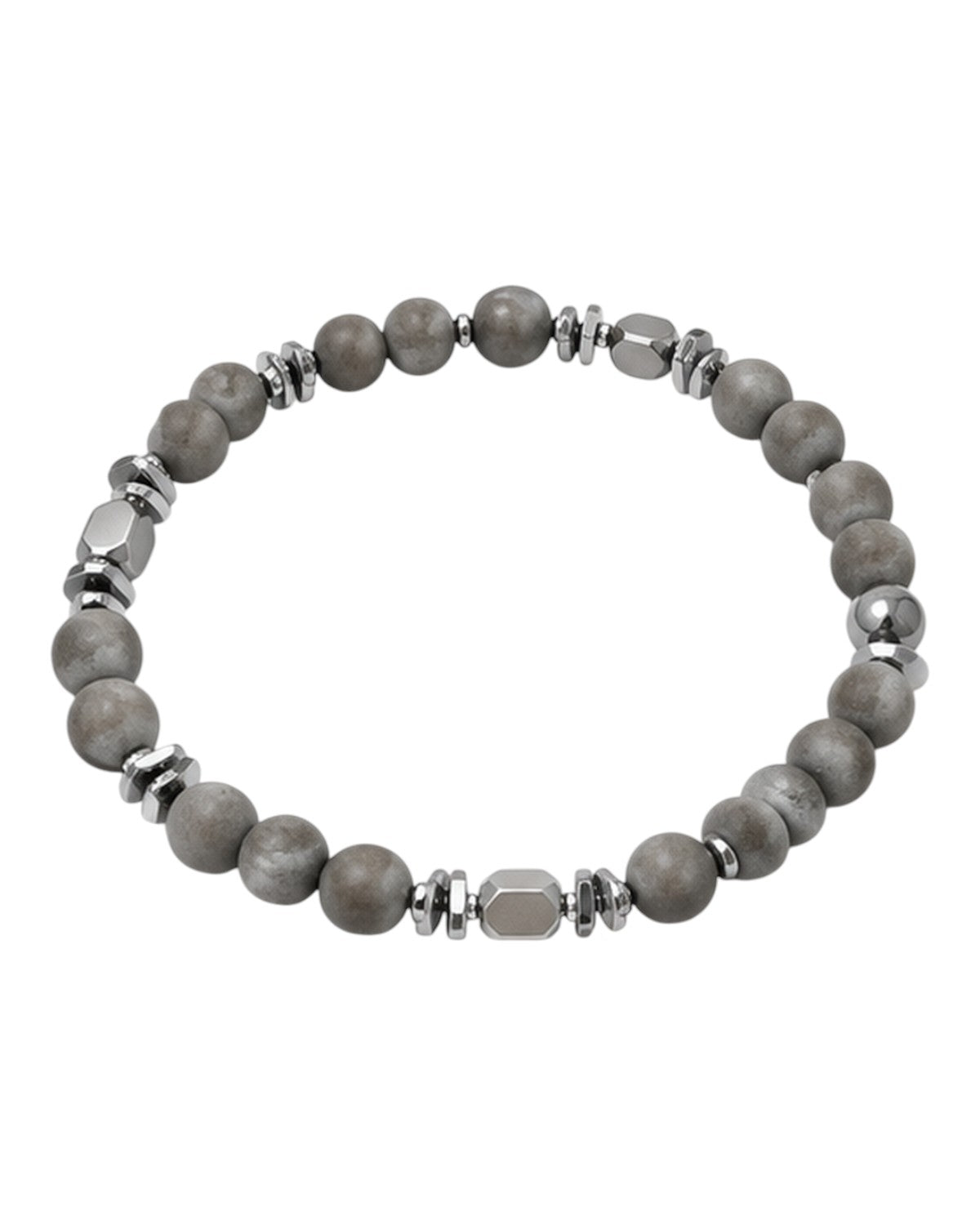 men's bracelet with druzy agate and hematite