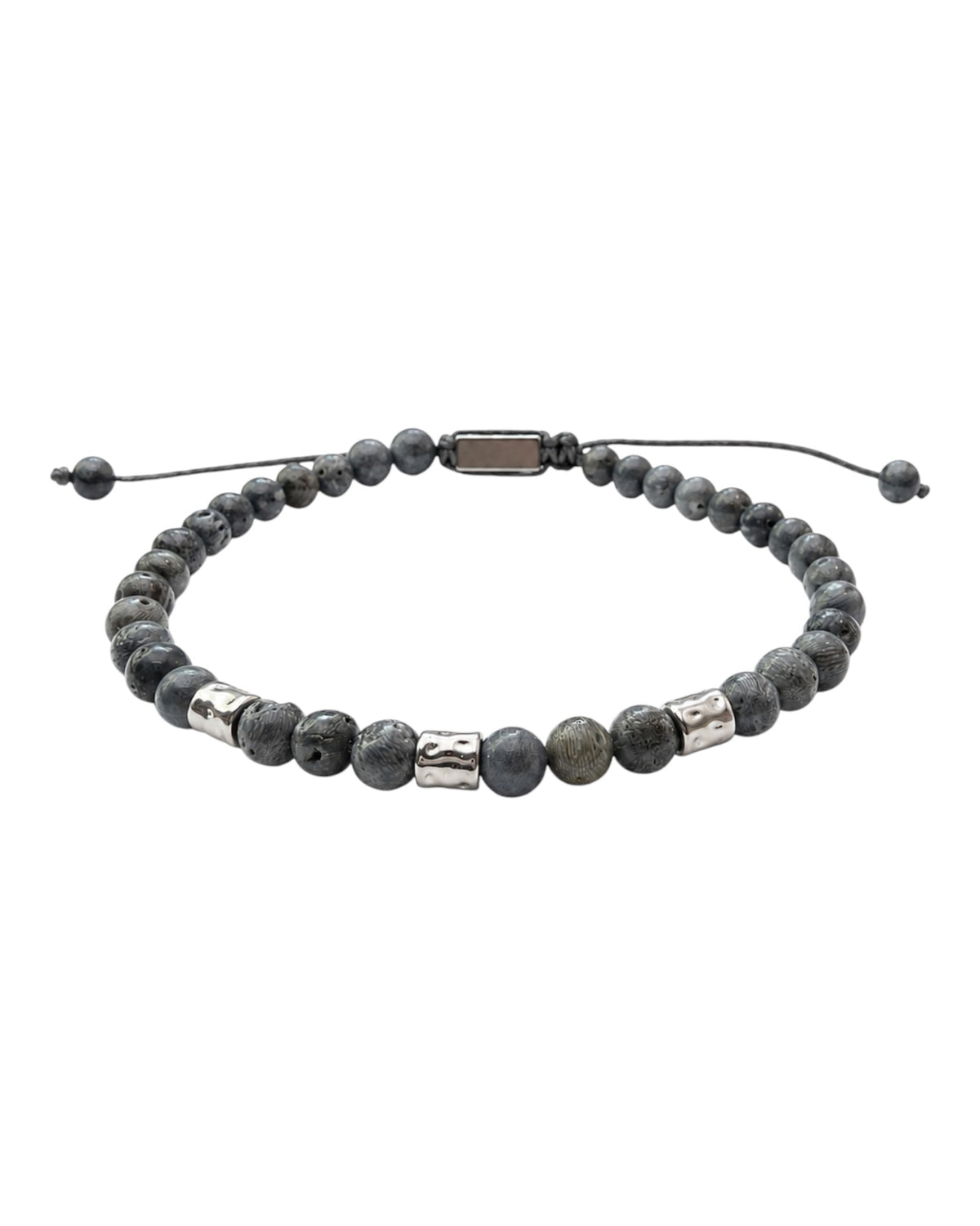 men's blue coral bracelet, stainless steel 316l