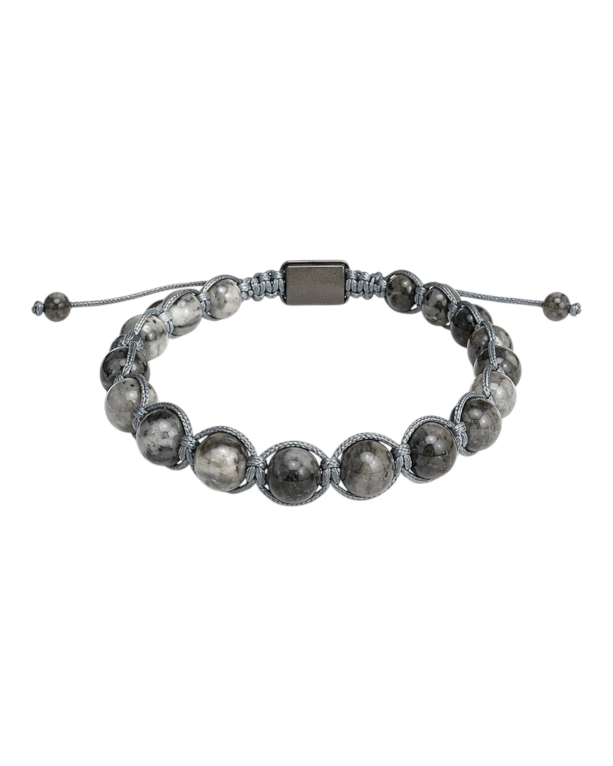 men's bracelet with grey agate in braided cord