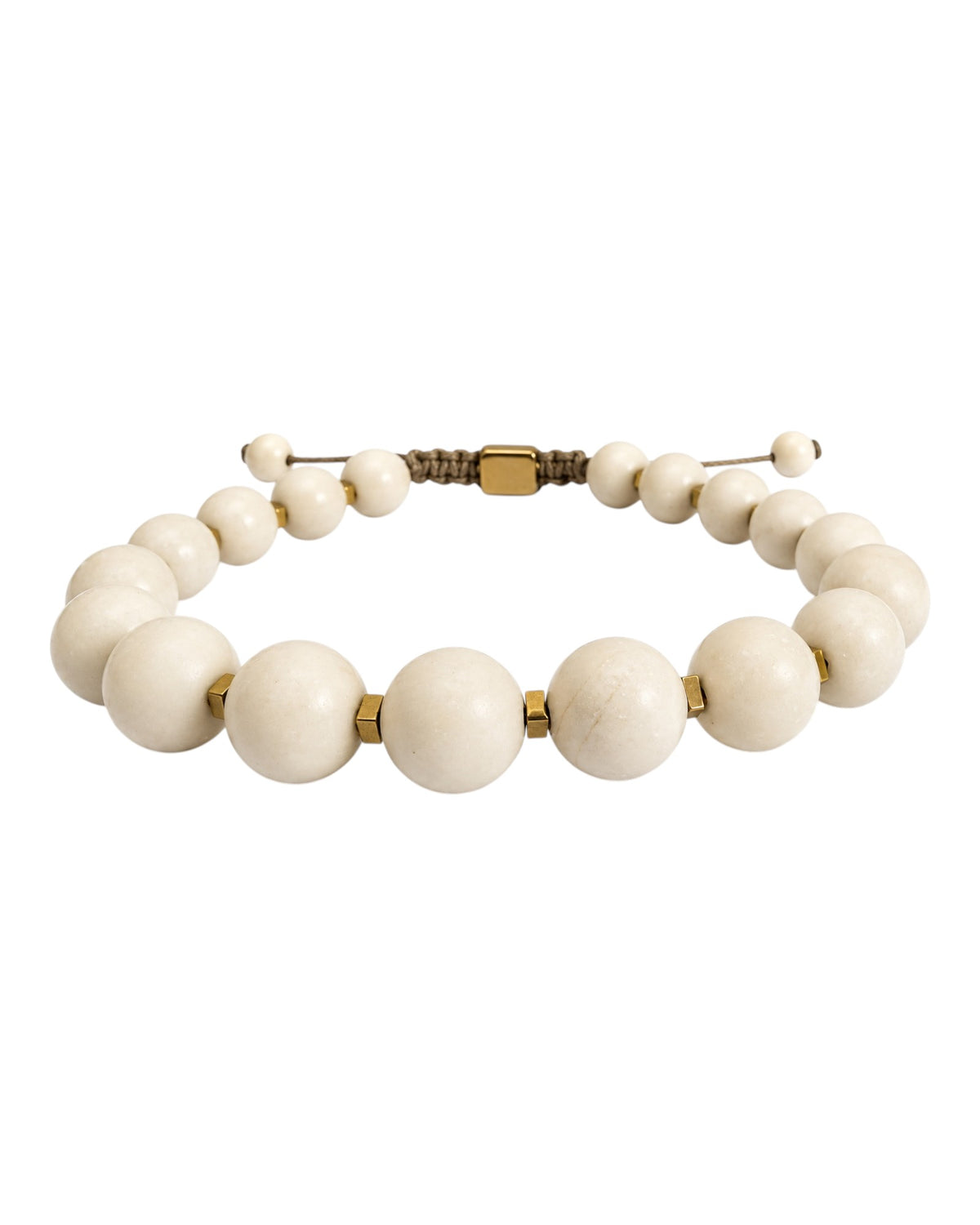 men's bracelet with river stone and gold hematite