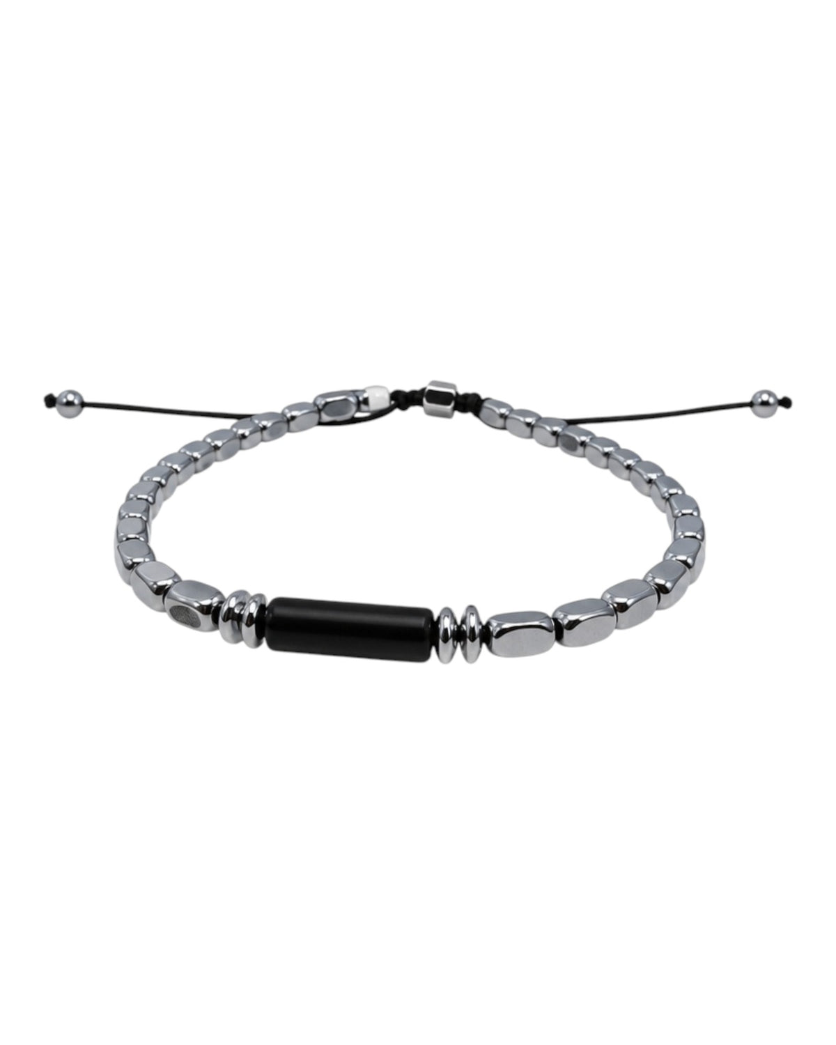 men's bracelet with hematite and onyx