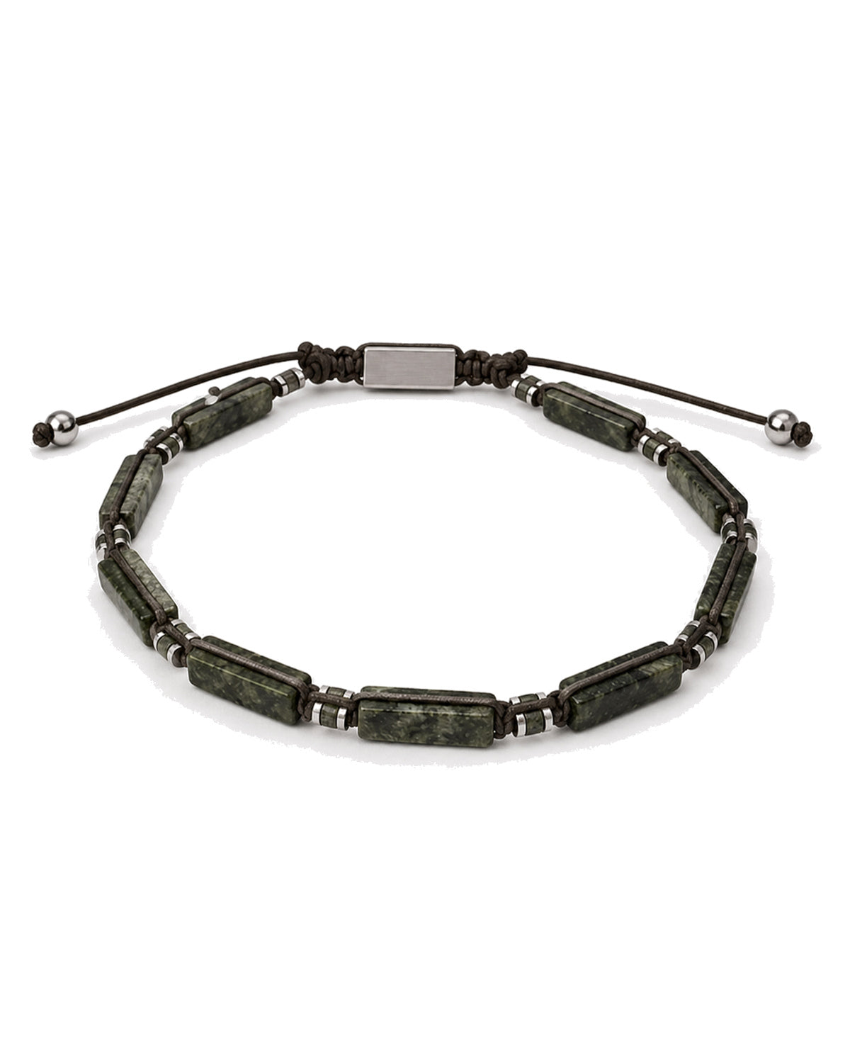 men's bracelet with green natural stone