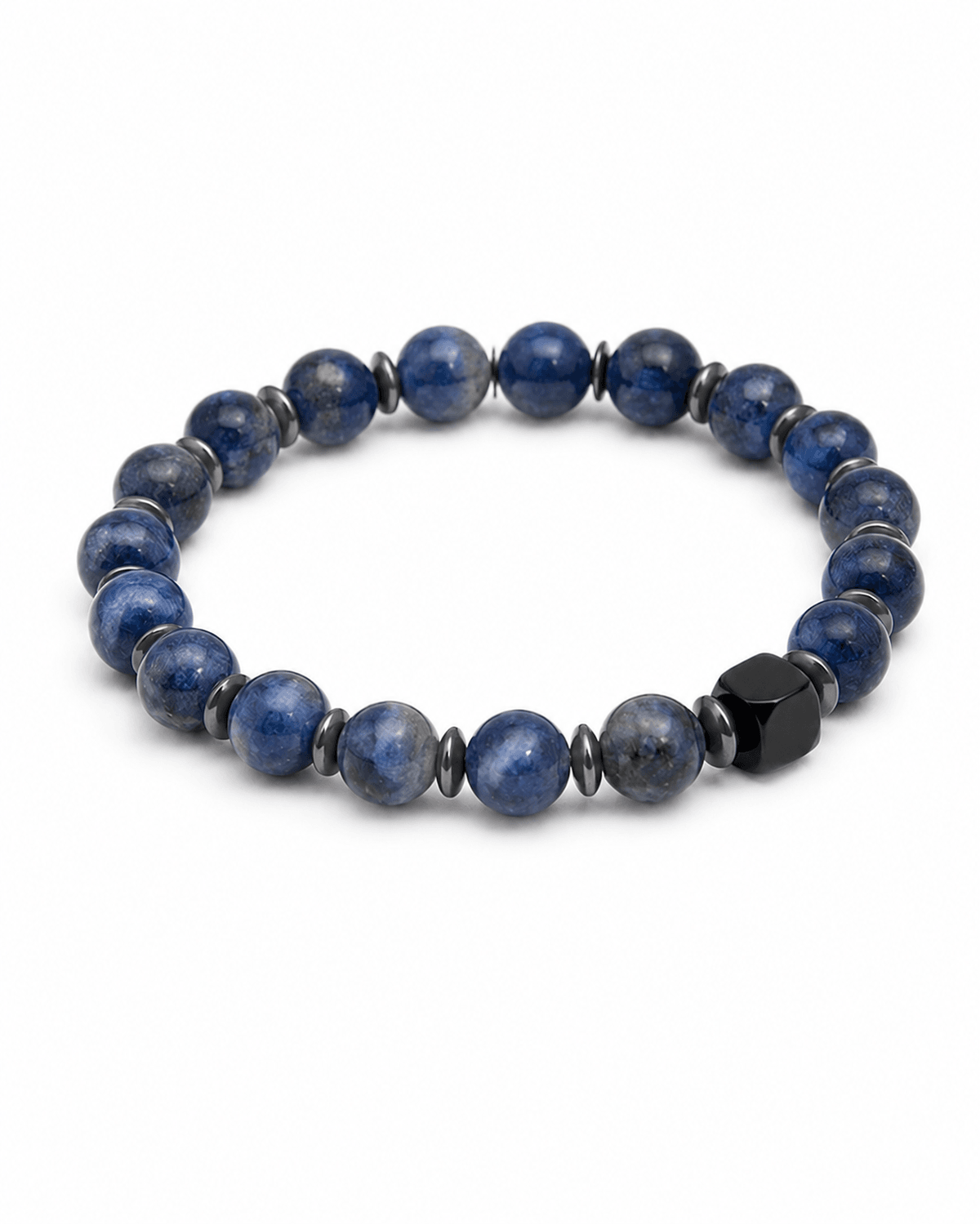 men's bracelet with sodalite and hematite