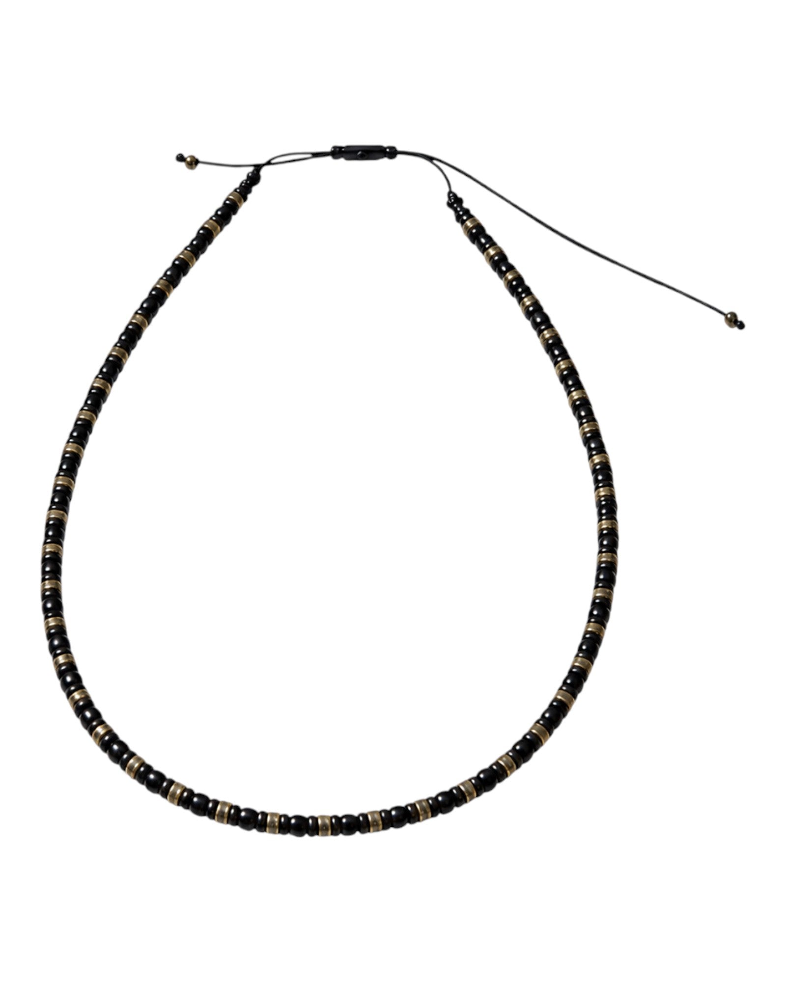 khaki men's necklace with earthy greens and charcoal tones