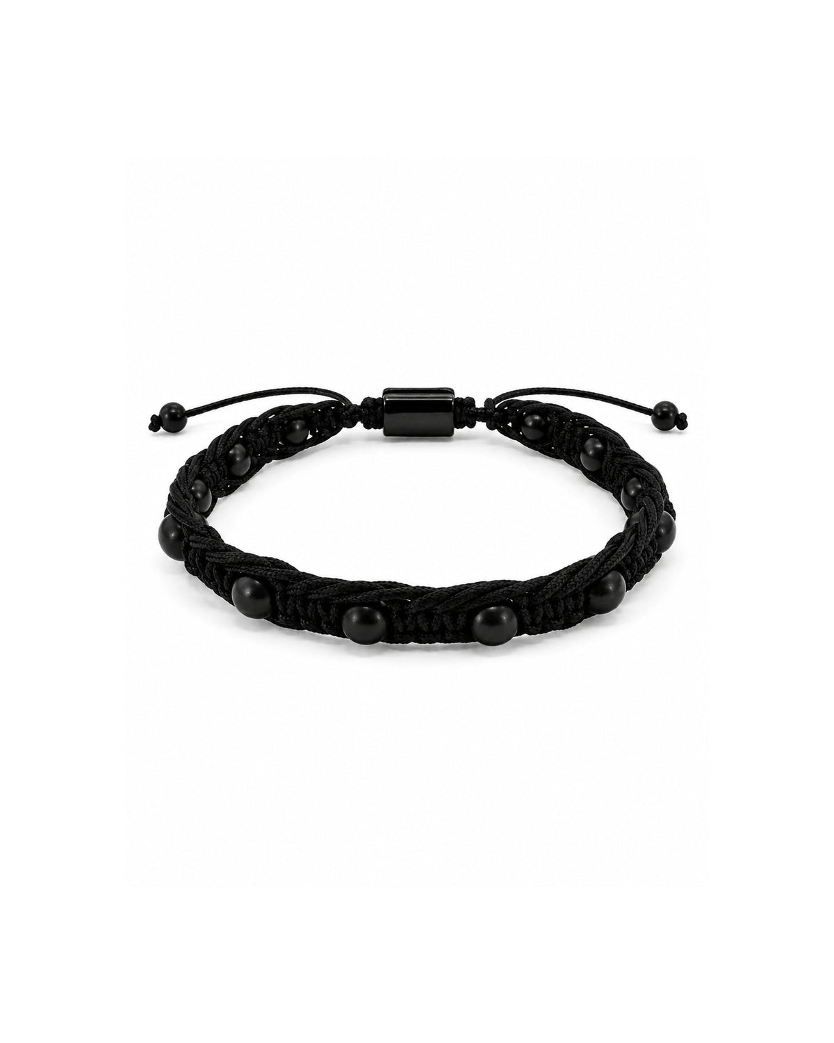men's bracelet with onyx in braided cord