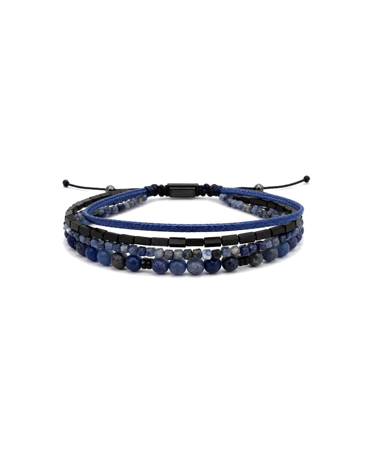 men's multi-strand bracelet with sodalite and hematite