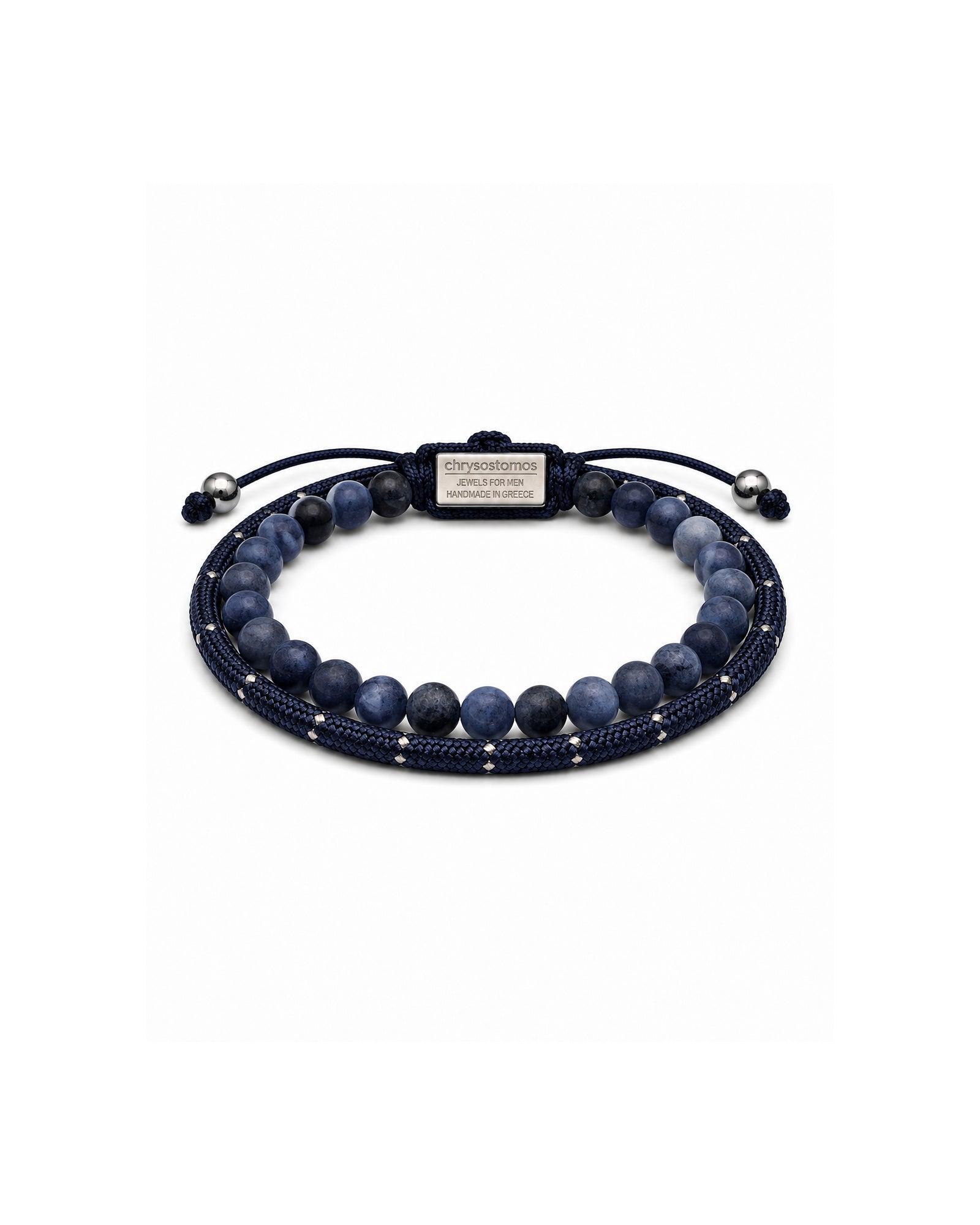 men's multi-strand bracelet with sodalite and cords