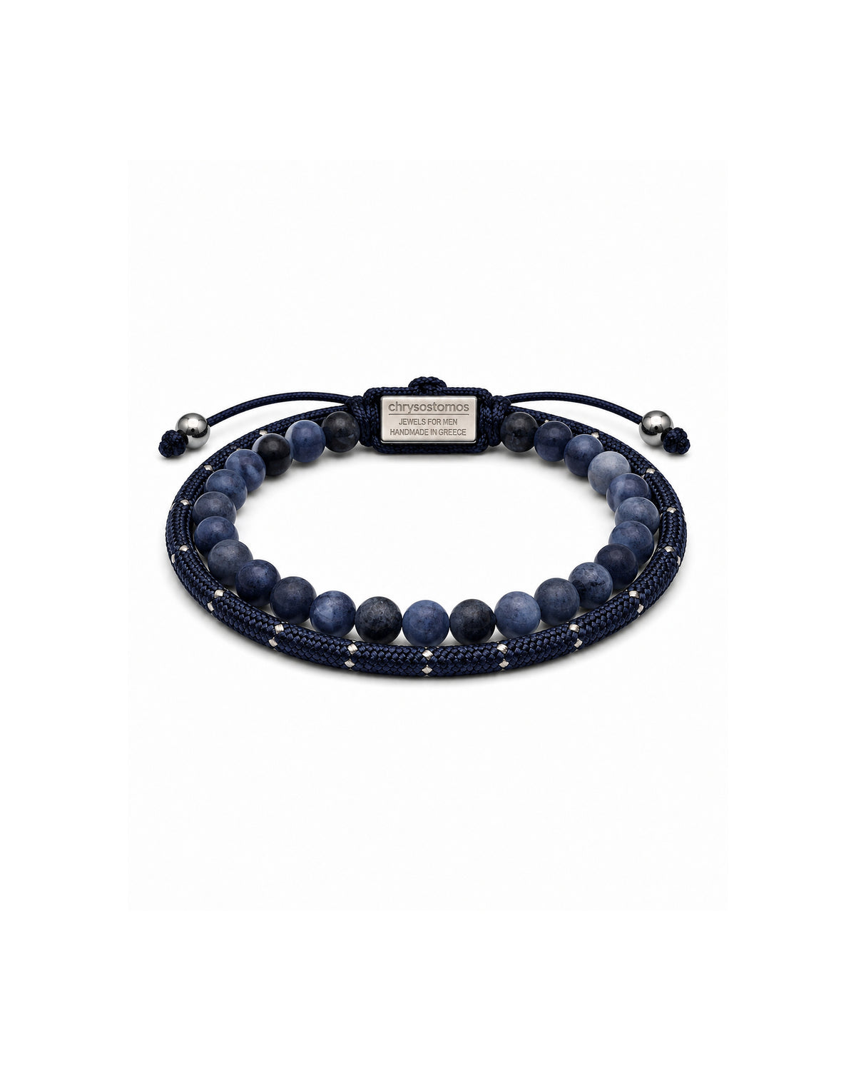 men's multi-strand bracelet with sodalite and cords